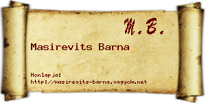 Masirevits Barna névjegykártya